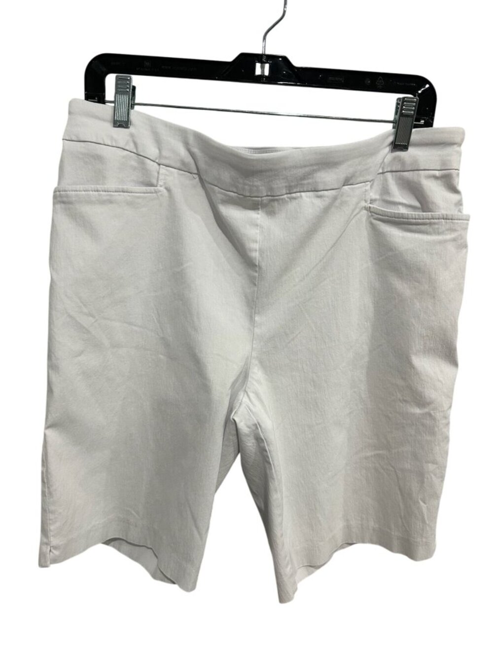 George XL White Mid Rise Elastic Waist Bermuda Shorts Clean Girl Minimalist